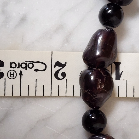 Vintage Tumbled Amethyst Chunky Necklace Polished Stone Raw Heavy Chakra 16" - Picture 12 of 12